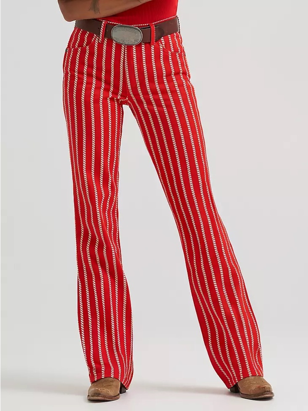Wrangler Printed Rancher Jean Red 30 length 25 waist - Picture 3 of 8
